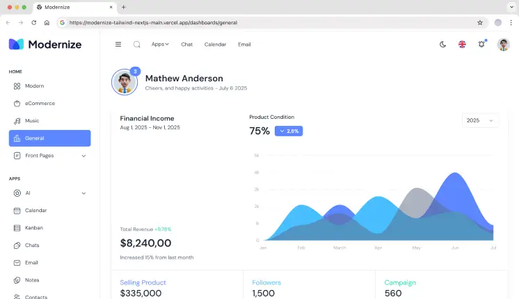 Modernize Analytics Dashboard Template