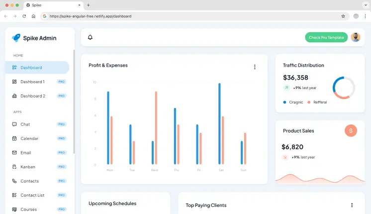 Spike Angular Admin Dashboard Template