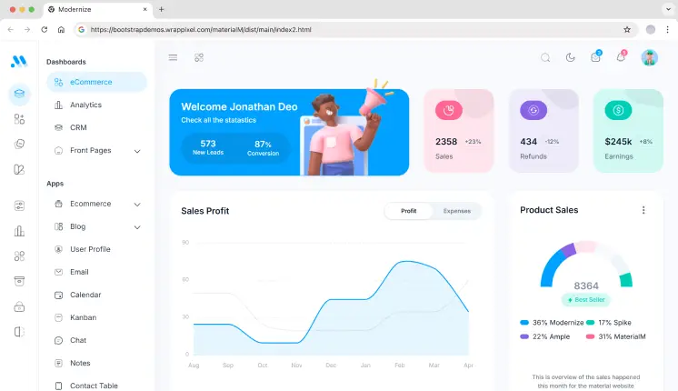 MaterialM Ecommerce admin template
