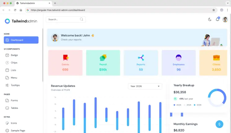 Tailwindadmin Angular Template